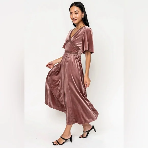 Velvet Midi Dress - Picture 2 of 4